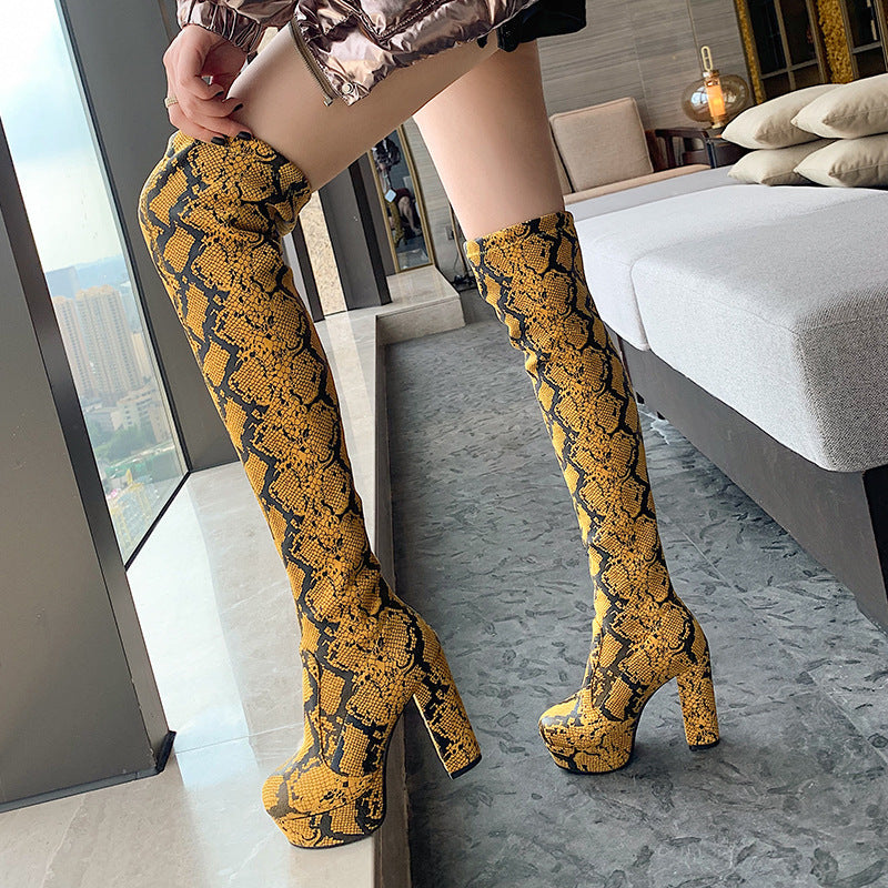 Platform Thick Heel High Heel Over The Knee Boots Women Boots