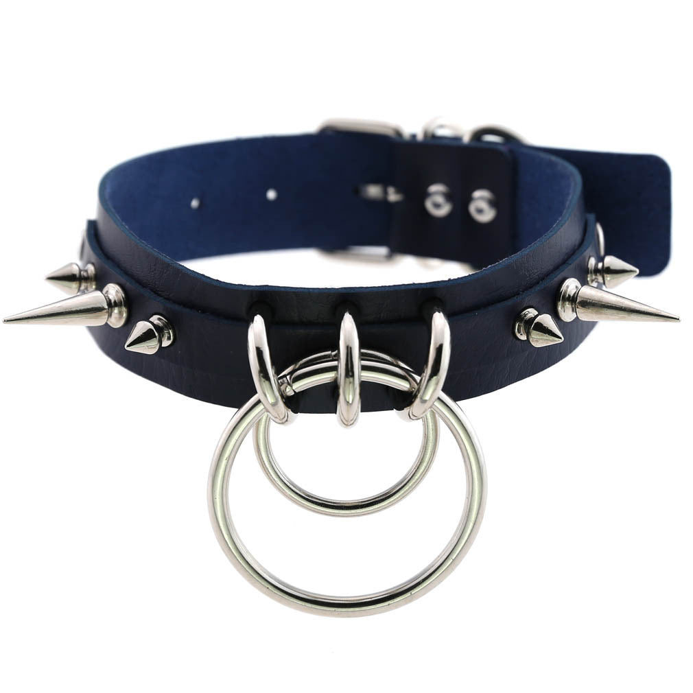 KMVEXO Punk Spike Metal Collar Girls Leather Harness Choker Necklace for Women Party Club Chockers Gothic Jewelry Harajuku