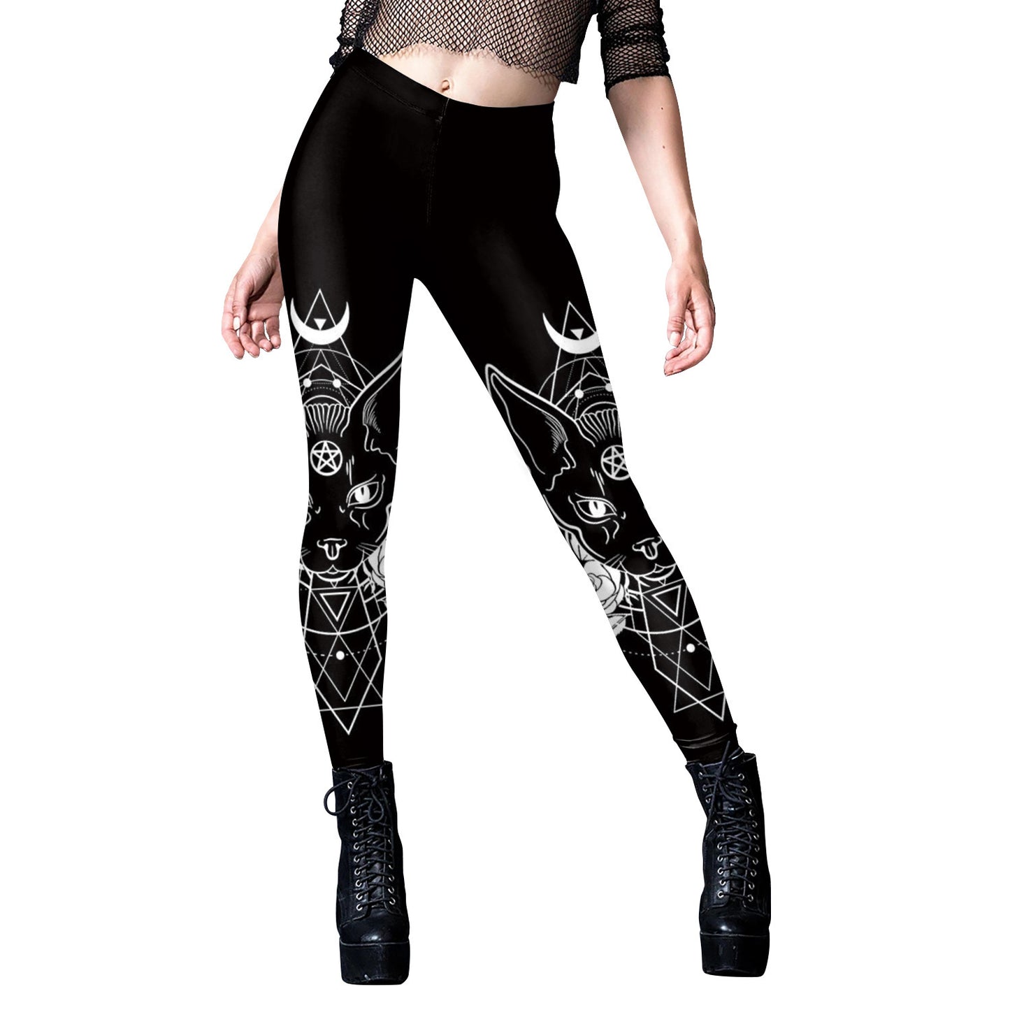 Women's Gothic Style Printed Yoga Tight Fitness Leggings