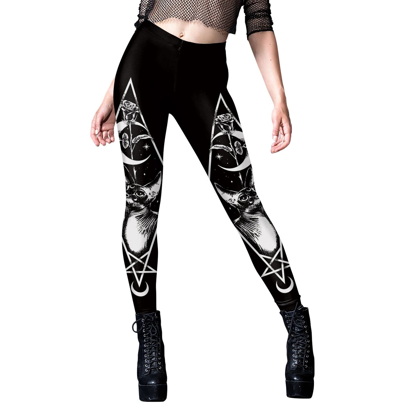 Women's Gothic Style Printed Yoga Tight Fitness Leggings