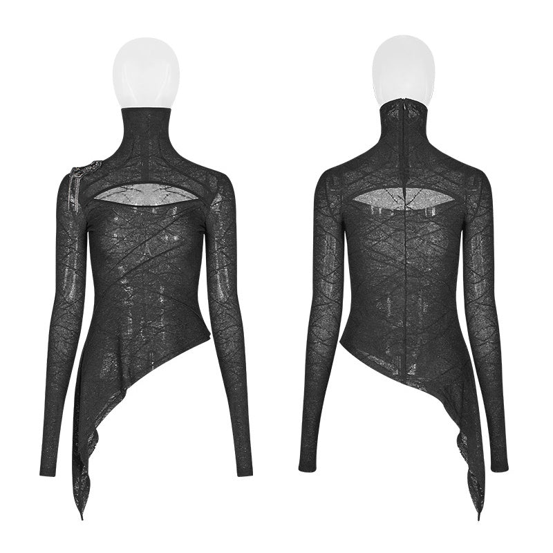 Women's Gothic Lace Slim Fit Long Sleeve T-Shirt