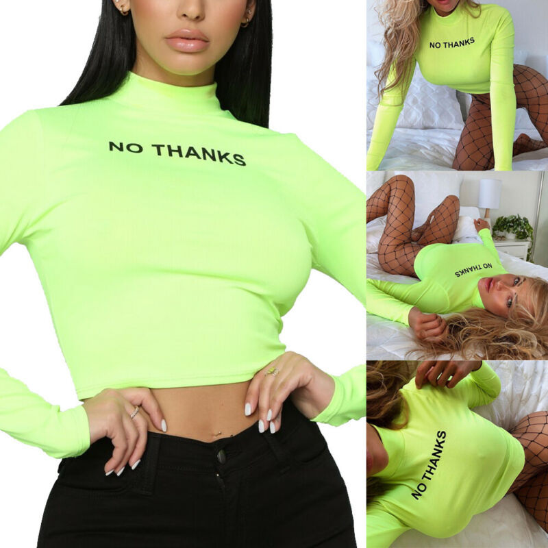 Neon Green Slim Print Long Sleeve