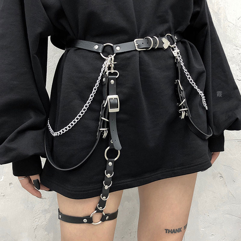 Women's Japanese Harajuku Girl Punk Gothic Adjustable Belt