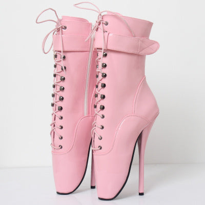 Ballet Stiletto Heels Lace-up Ankle Boots