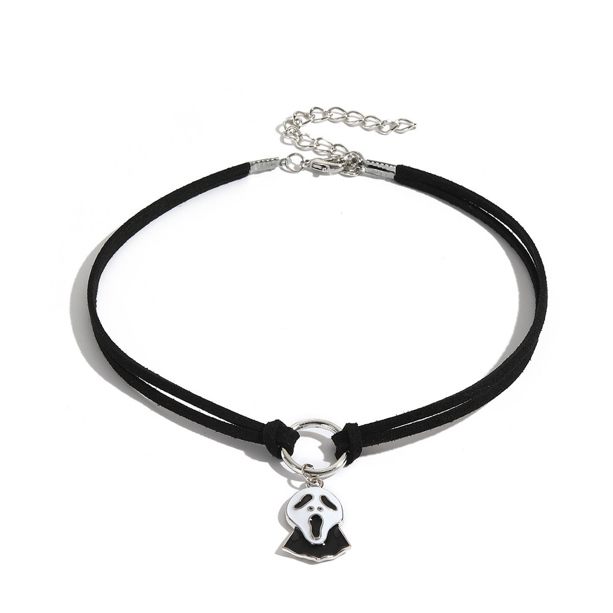 Personality Punk Dark Gothic Necklace Black Leather Necklace