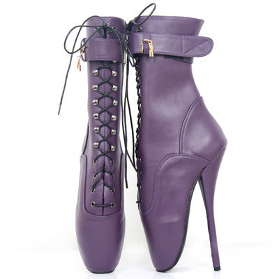 Ballet Stiletto Heels Lace-up Ankle Boots