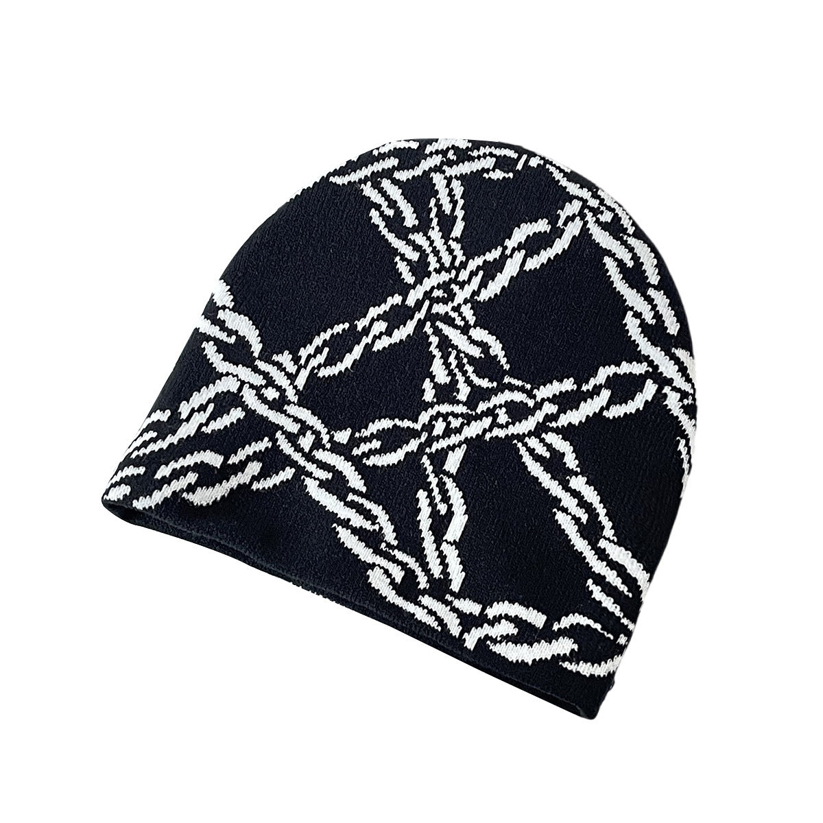 Hip Hop Warm Leisure Y2g Gothic Flower Knitted Hat