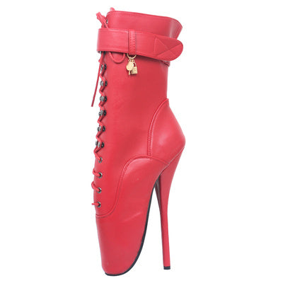 Ballet Stiletto Heels Lace-up Ankle Boots