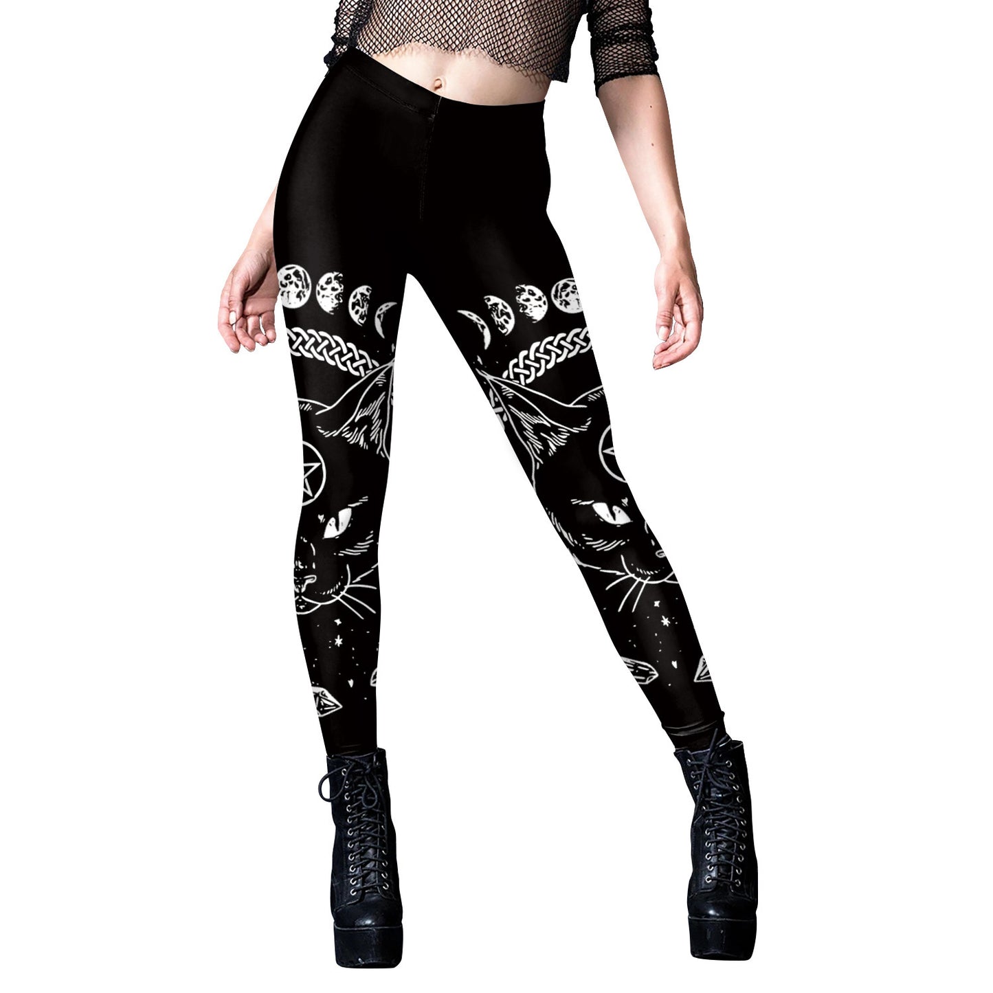 Women's Gothic Style Printed Yoga Tight Fitness Leggings