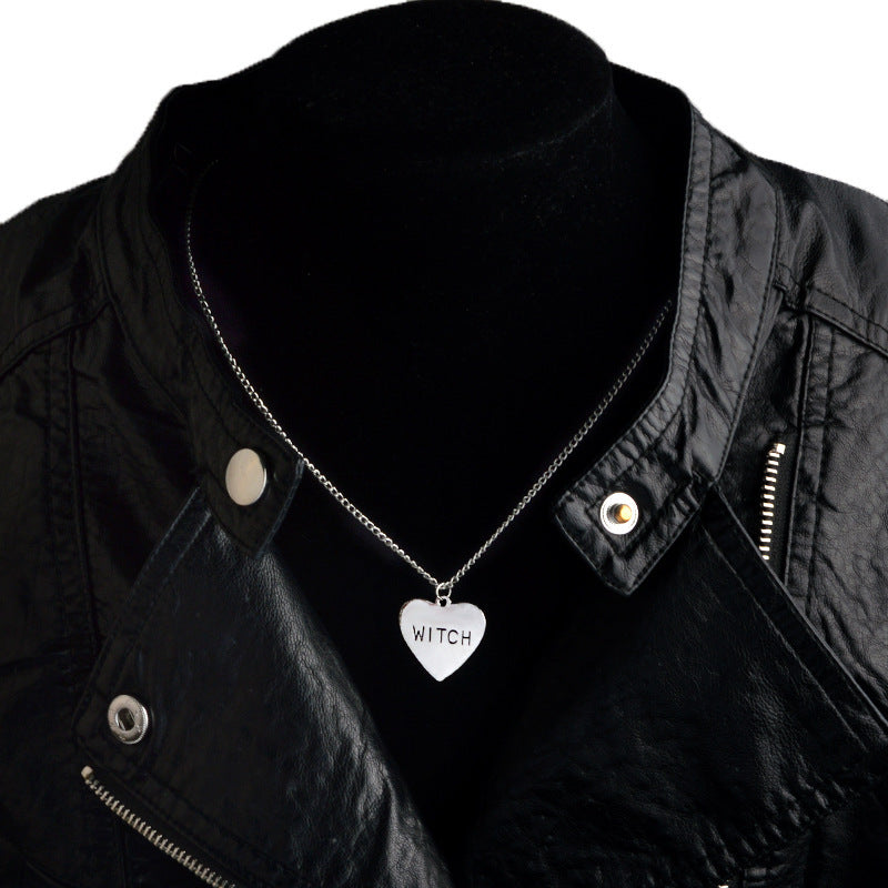 Collier gothique punk sorcière coeur bijoux cadeaux Halloween 