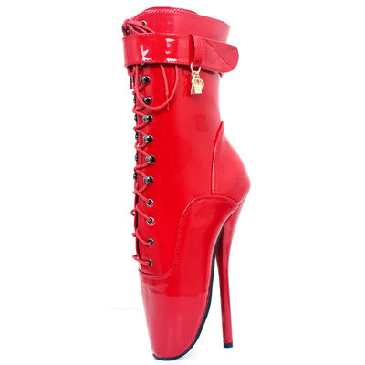 Ballet Stiletto Heels Lace-up Ankle Boots