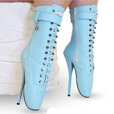 Ballet Stiletto Heels Lace-up Ankle Boots