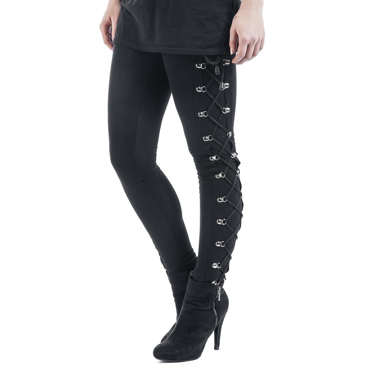 Leggings à lacets de style gothique punk